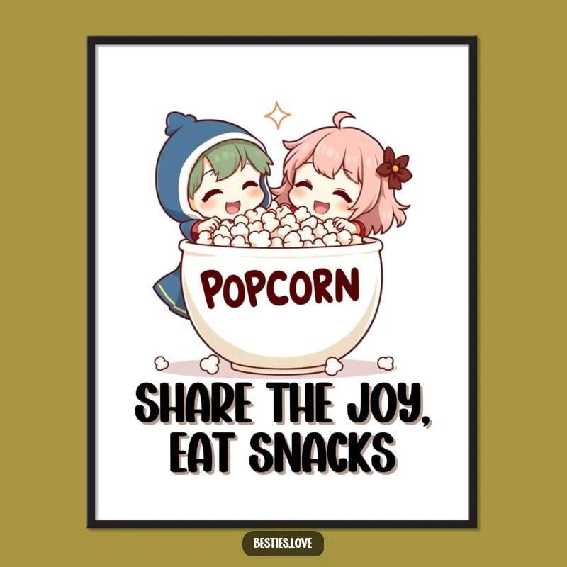 Free Printable Wall Art: Popcorn Laughs - Comical Downloadable Art Gift!