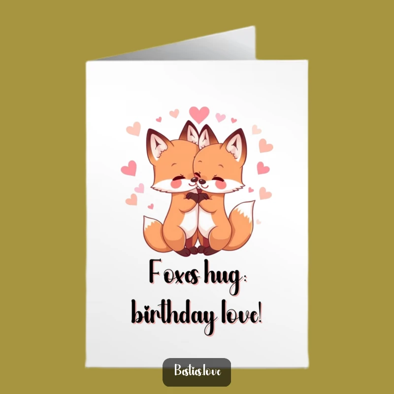 Free Printable Fox Hug Birthday Card - Adorable & Funny Downloadable Gift