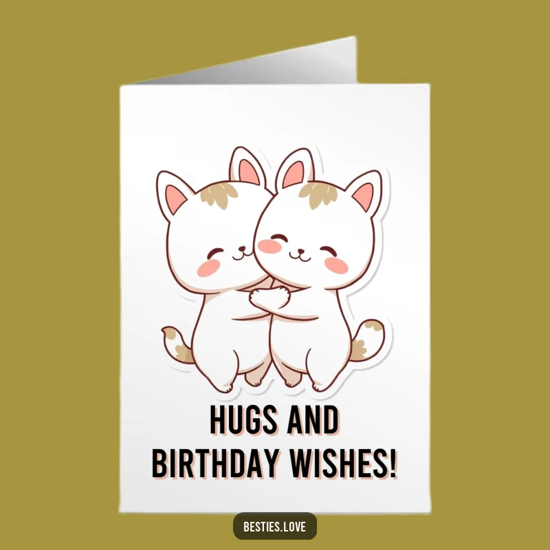 Free Printable Hugging Animals Birthday Card - Adorable & Funny Downloadable Greeting