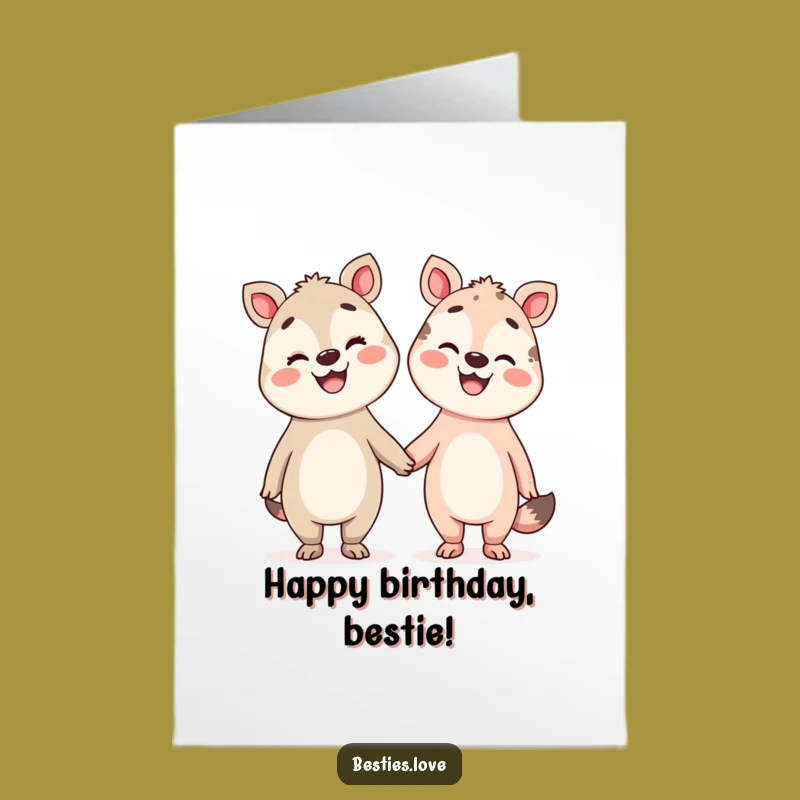 Free Printable Silly Animals Birthday Card - Smiling Friends Downloadable DIY Gift