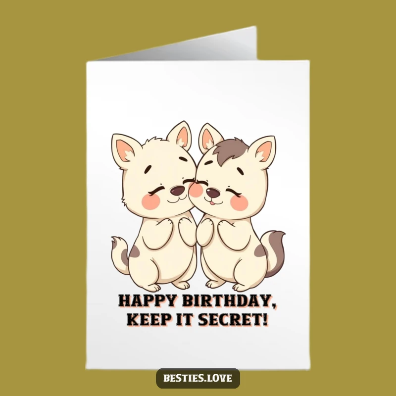 Secretive Free Printable Birthday Card: Whispering Besties - Funny Downloadable Gift