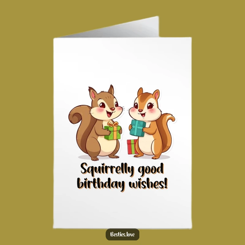 Free Printable Funny Birthday Card: Squirrel Chipmunk Gift Exchange - Your Perfect Downloadable Gift!