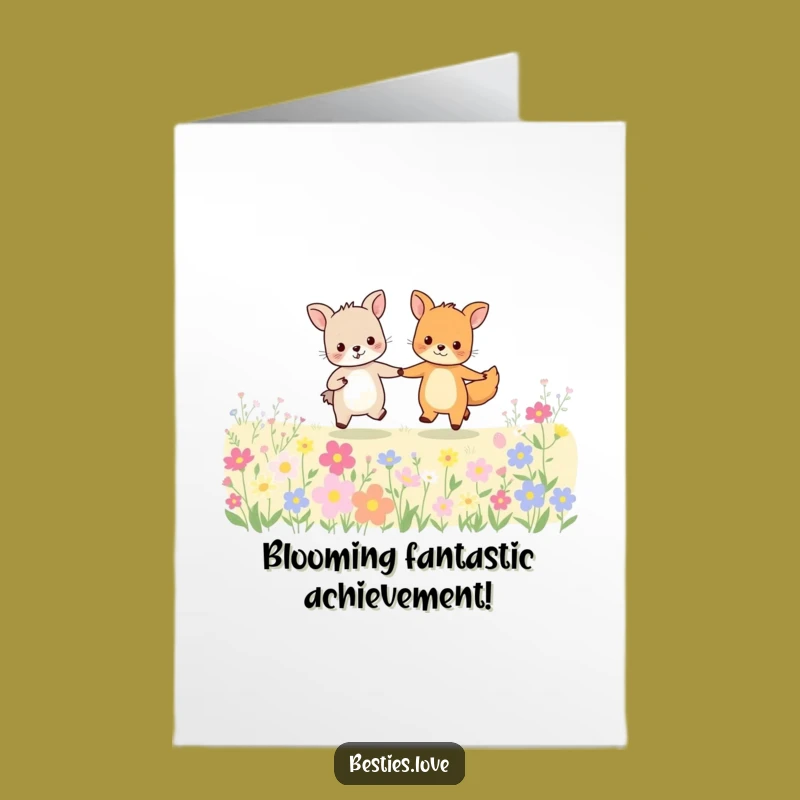 Free Printable Congrats Card: Animal Friends Skipping, Funny Downloadable Celebration