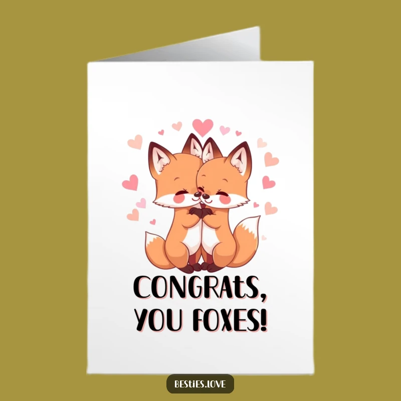 Free Printable Fox Hug Congratulations Card - Cute & Funny Downloadable