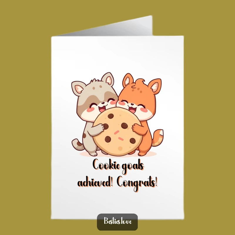 Free Printable Congrats Card: Funny Animal Cookie Pals - Congrats Downloadable Gift!