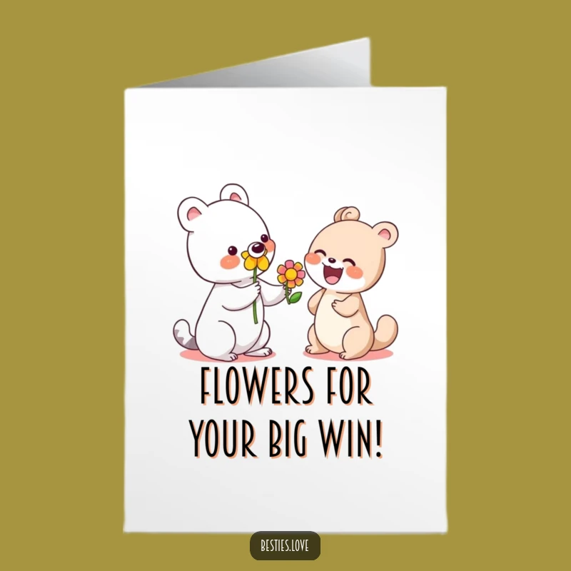 Free Printable Congrats Card: Flower Gift Animals, Funny Downloadable Cheers