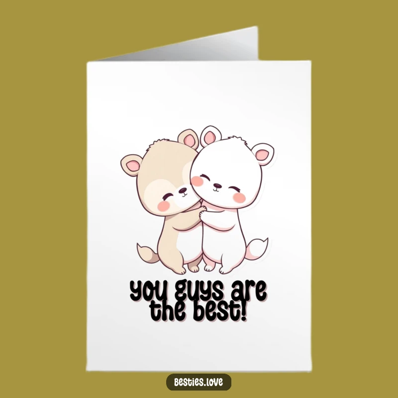 Free Printable Congrats Card: Hugging Animals Celebrate, DIY Downloadable Gift for Joyful Moments