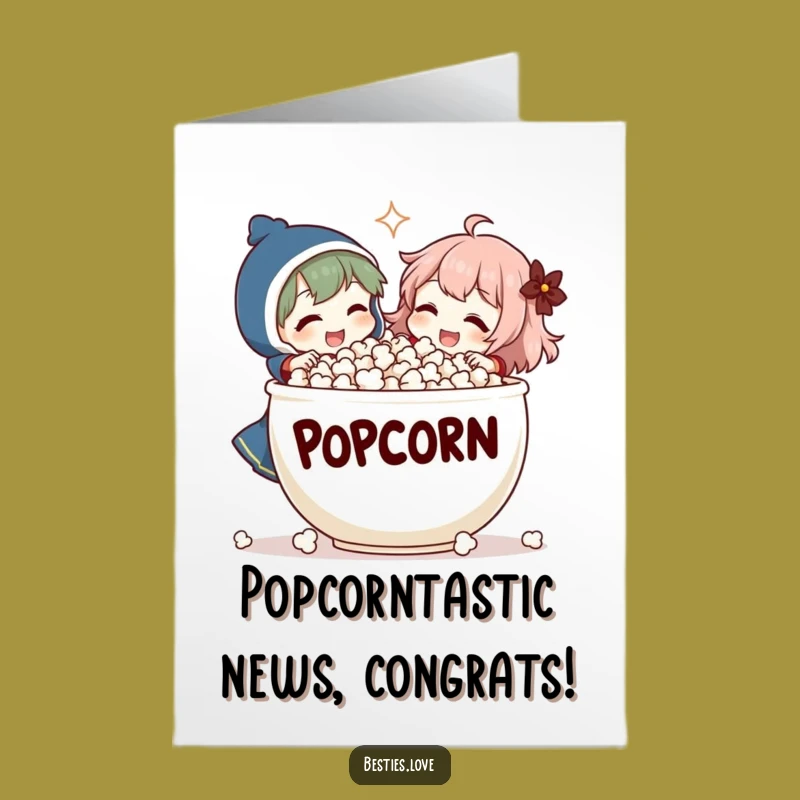 Free Printable Congrats Card: Popcorn Laughs - Joyful Downloadable Gift!