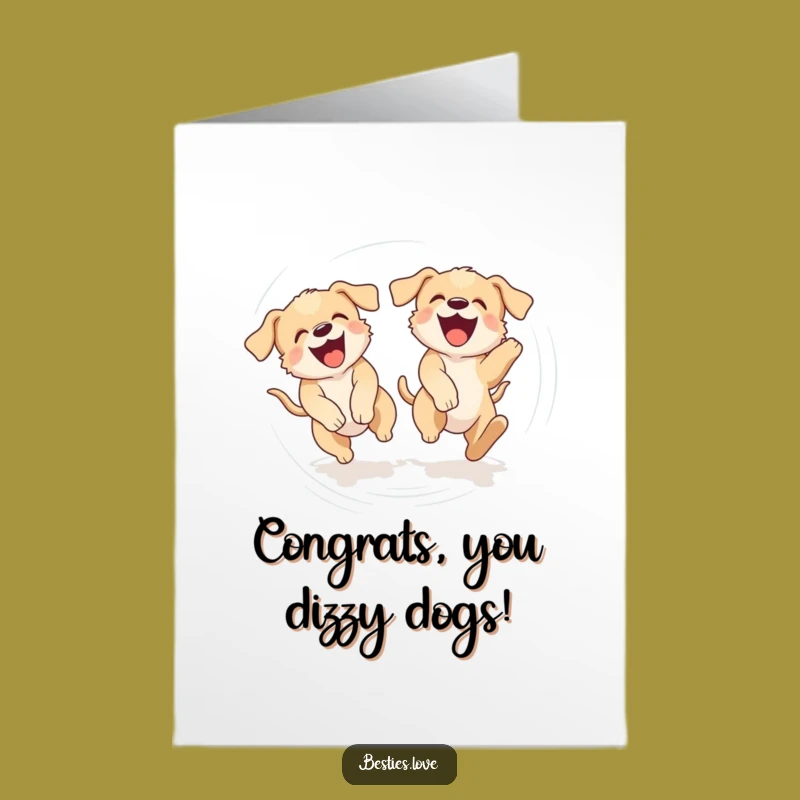 Free Printable Puppy Tail Chase Congrats Card - Funny Downloadable