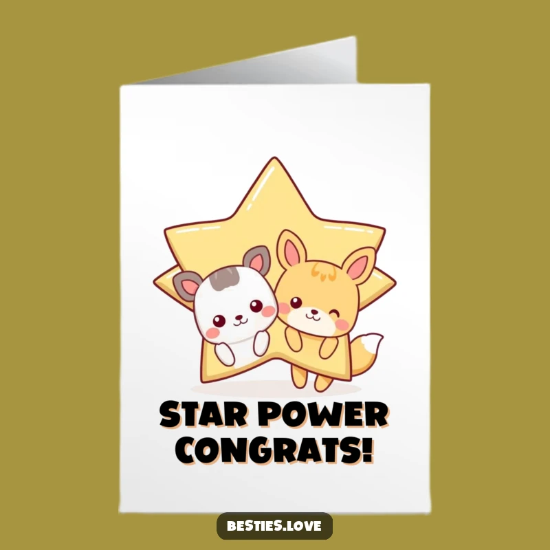 Free Printable Star Animals Congratulations Card - Winking Star Downloadable DIY Gift