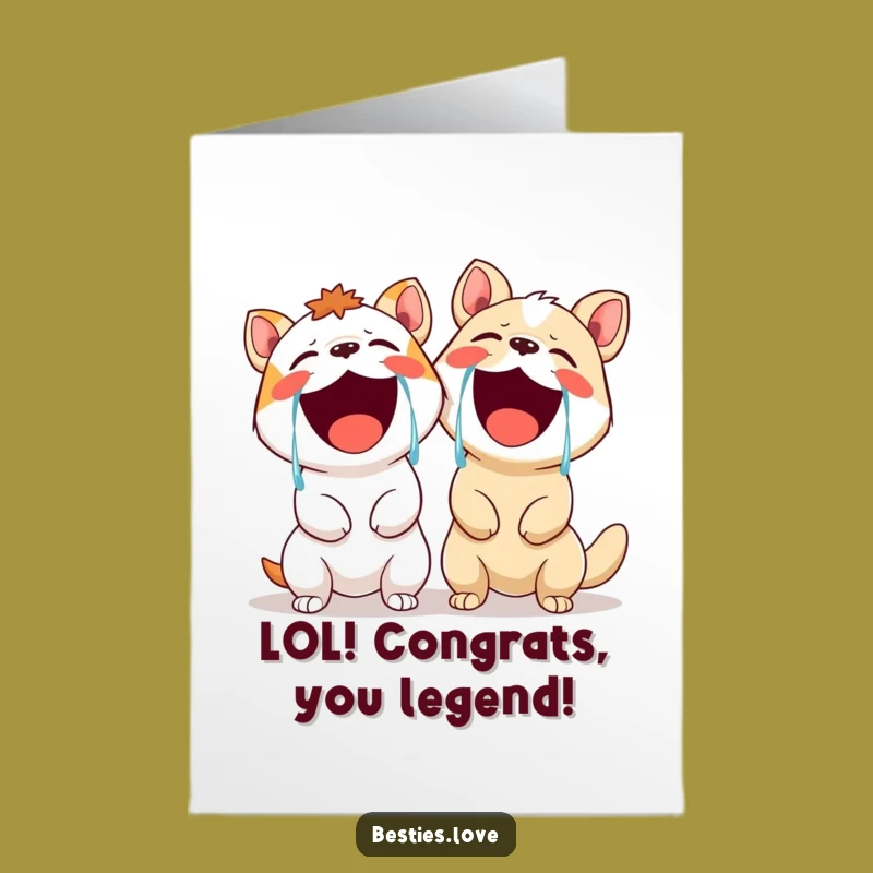 Free Printable Congrats Card: Laughing Animals - Joyful Downloadable Gift!