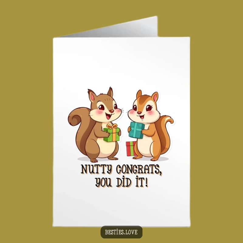 Free Printable Congrats Card: Squirrel Chipmunk Gift Exchange - Celebrate with Humor!