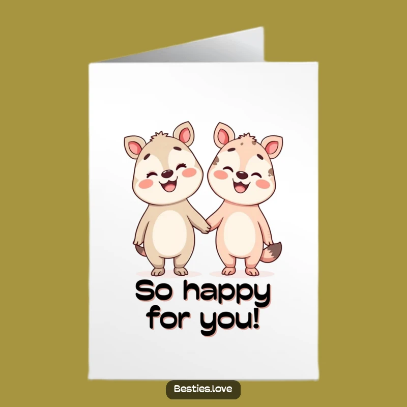 Free Printable Silly Animals Congratulations Card - Happy Friends Downloadable DIY Gift