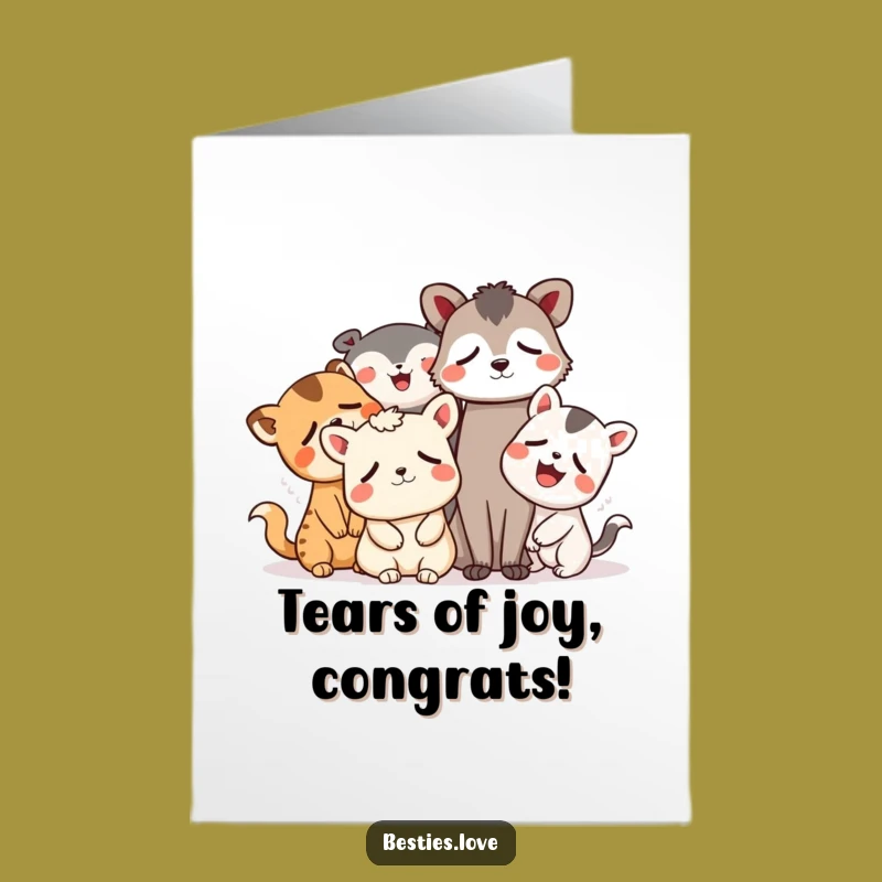 Free Printable Laughing Animals Congrats Card - Joyful Downloadable