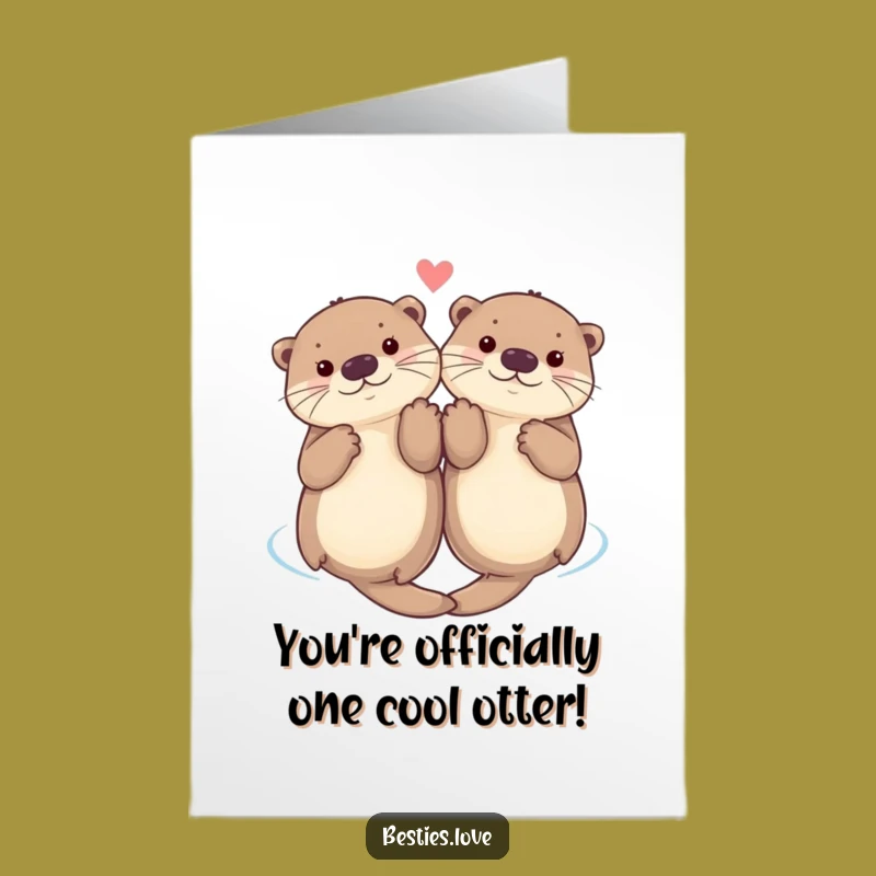 Free Printable Congrats Card: Otter Paws Hold, Funny Downloadable Gift