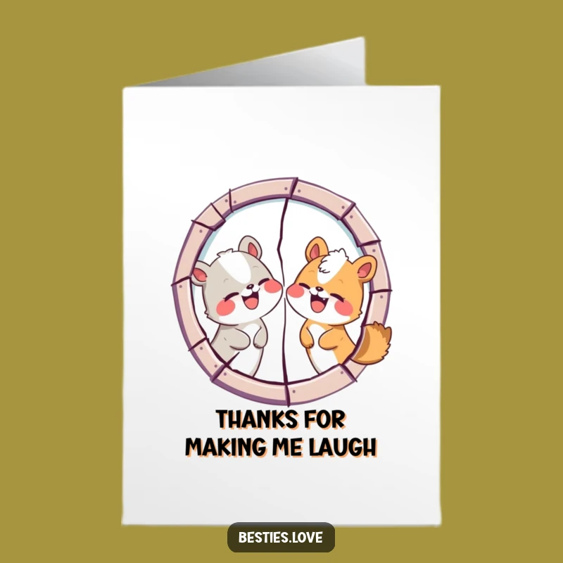 Comical Free Printable Thank You Card: Silly Mirror Faces - Cheerful Downloadable Gift