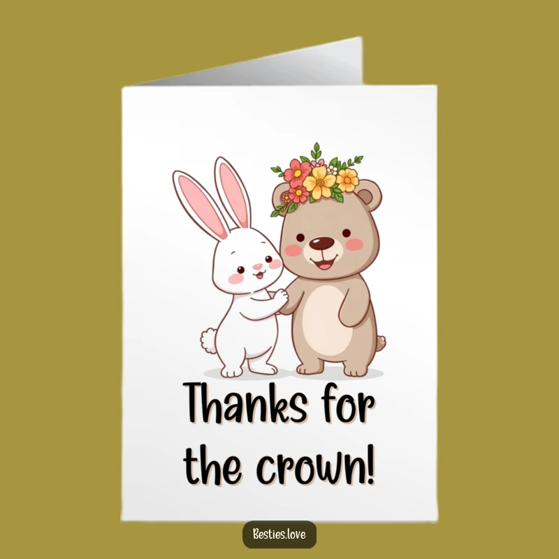 Free Printable Bunny Bear Thank You Card - Cute & Funny Downloadable