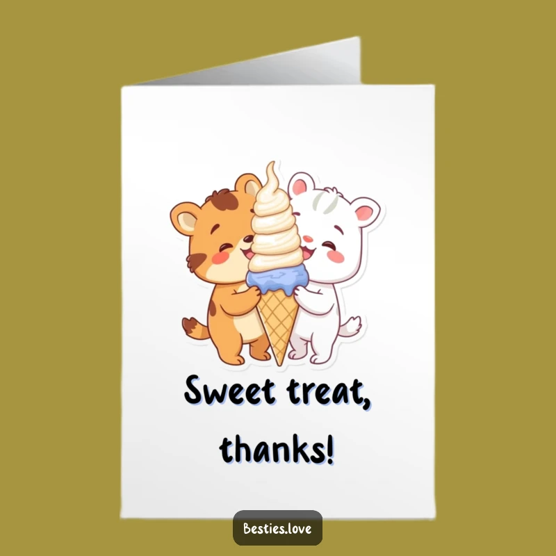 Free Printable Ice Cream Thank You Card - Sweet Gratitude Downloadable