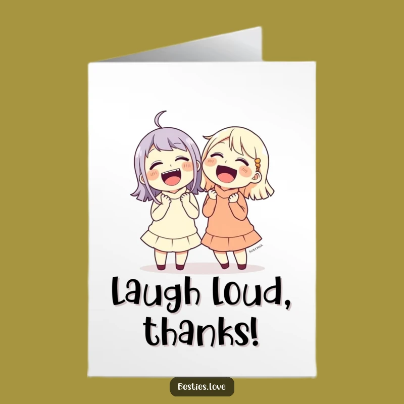 Free Printable Laughing Friends Thank You Card - Share a Laugh