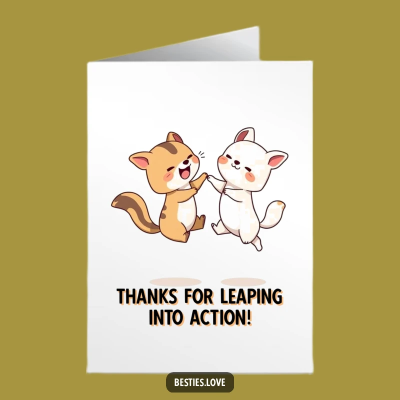 Free Printable Leapfrog Thank You Card: Funny Animal Gratitude Downloadable