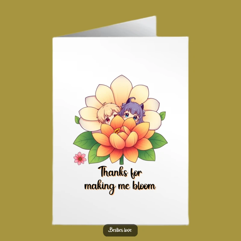 Free Printable Thank You Card: Funny Flower Peekers - Heartfelt Downloadable Gift!