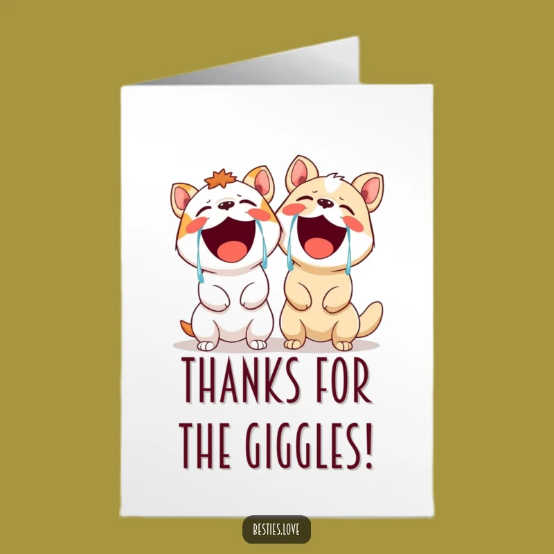 Free Printable Thank You Card: Laughing Animals - Grateful Downloadable Gift!