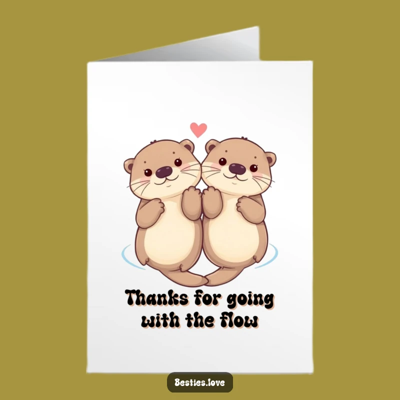 Free Printable Thank You Card: Otter Paws Hold, Funny Downloadable Gift