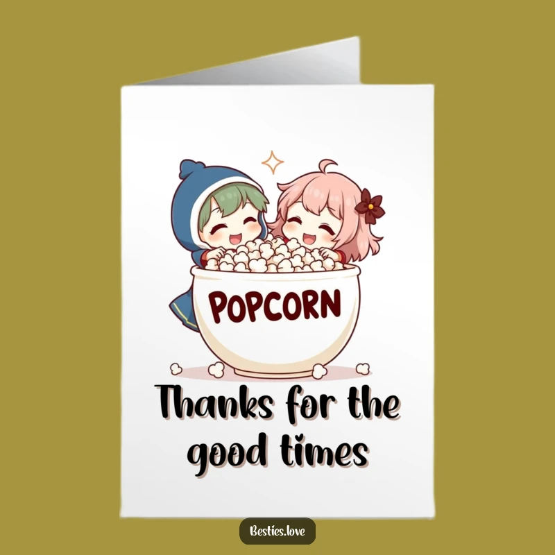 Free Printable Thank You Card: Popcorn Laughs - Fun Downloadable Gift!
