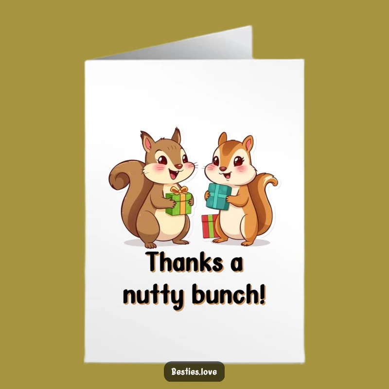 Free Printable Thank You Card: Squirrel Chipmunk Gift Exchange - Express Gratitude Hilariously!