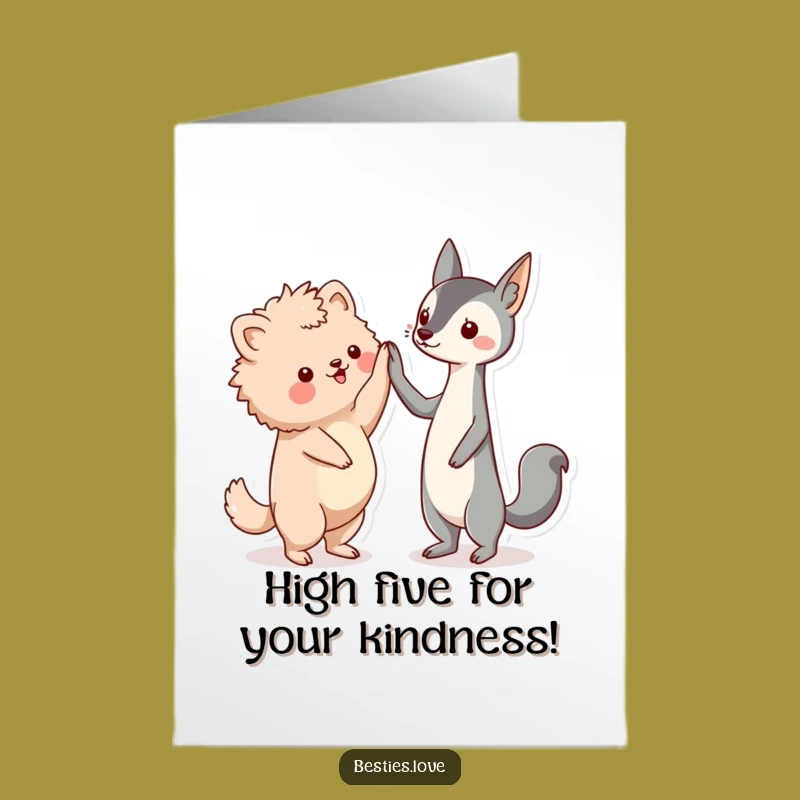 Free Printable Kawaii Thank You Card: Pals High-Fiving for Your Awesome Kindness