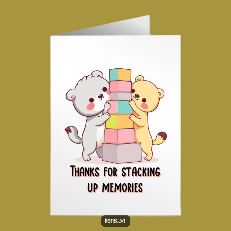 Humorous Free Printable Thank You Card: Block Tower Fun - Adorable Downloadable Gift