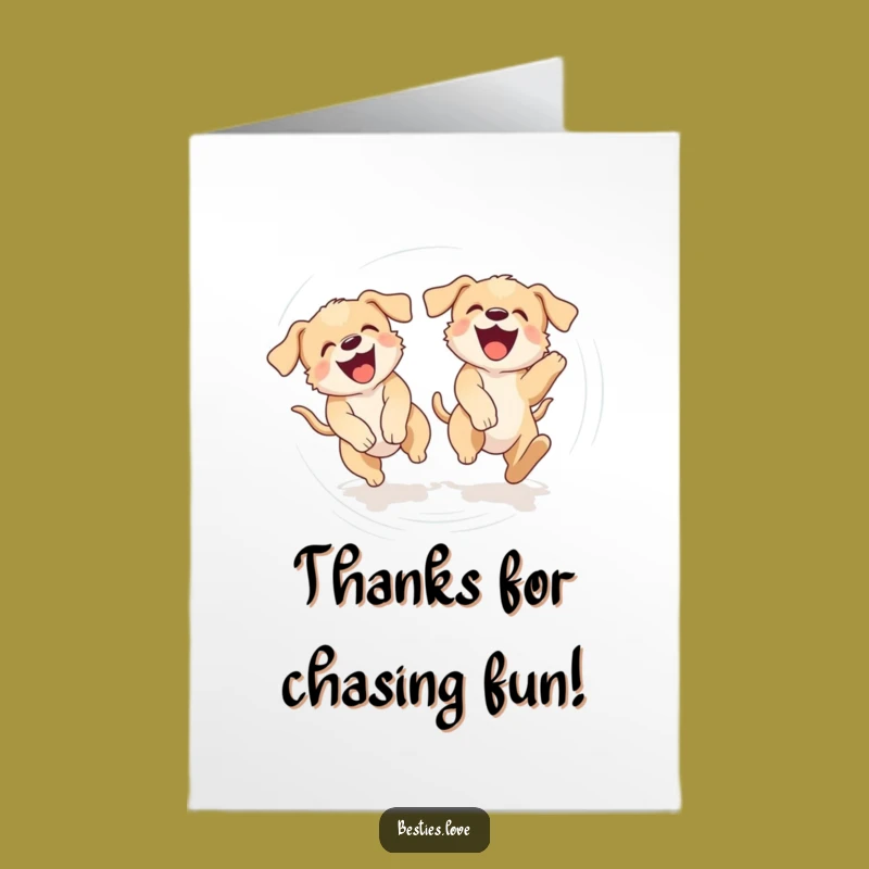 Free Printable Puppy Tail Chase Thank You Card - Funny Downloadable