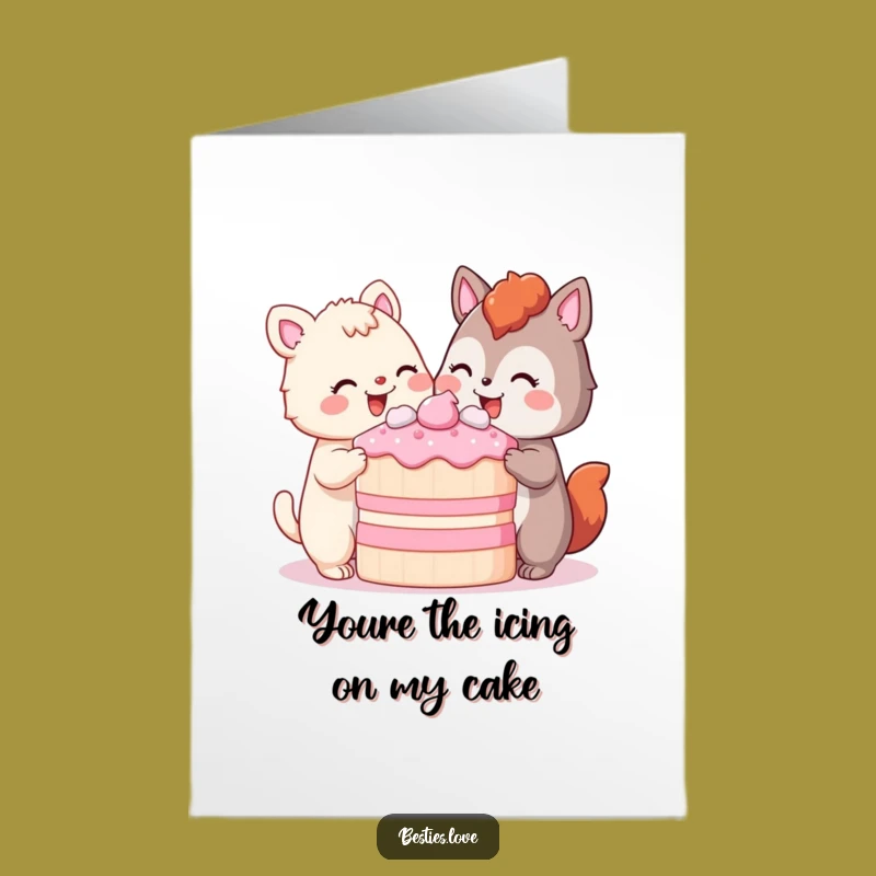 Free Printable Thank You Card: Sweet Cake Sharing Animals - Instant Download
