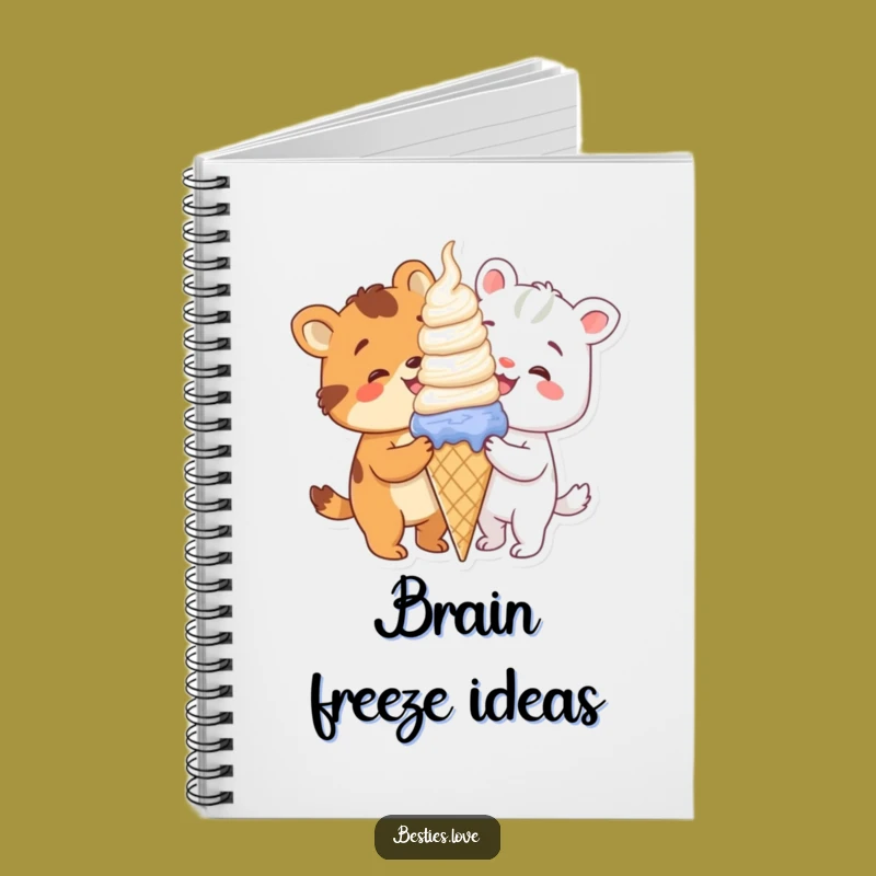 Funny Animal Ice Cream Notebook: Journal Your Sweet Ideas, Cool Gift