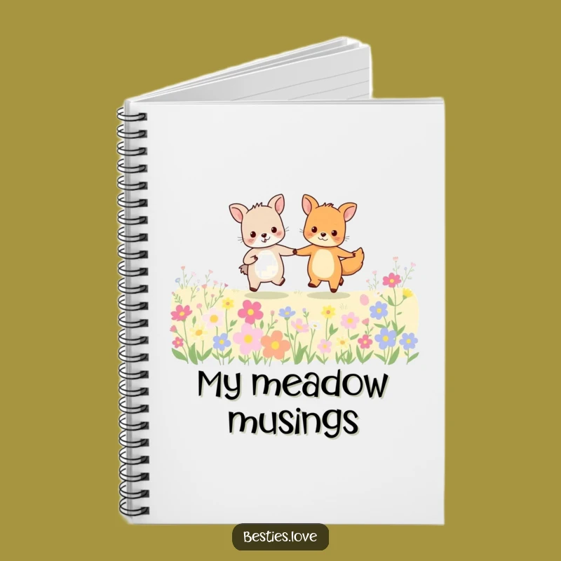 Funny Animal Friends Notebook: Jot Down Ideas Skipping Through Flowers