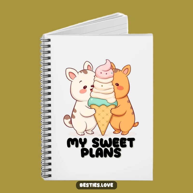Funny Animal Ice Cream Cone Notebook - Jot Down Sweet Ideas