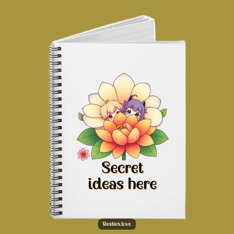 Funny Flower Peek-a-Boo Notebook - Journal Fun & Character Design, Ideal Gift