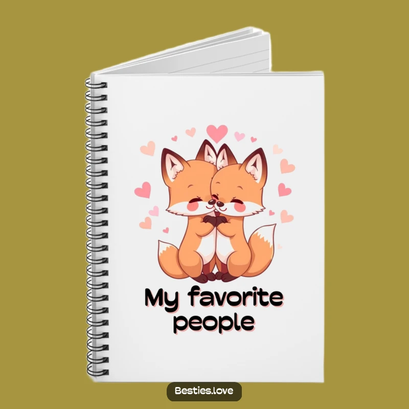 Funny Fox Friends Hug Notebook - Adorable Cute Journal for Animal Lovers