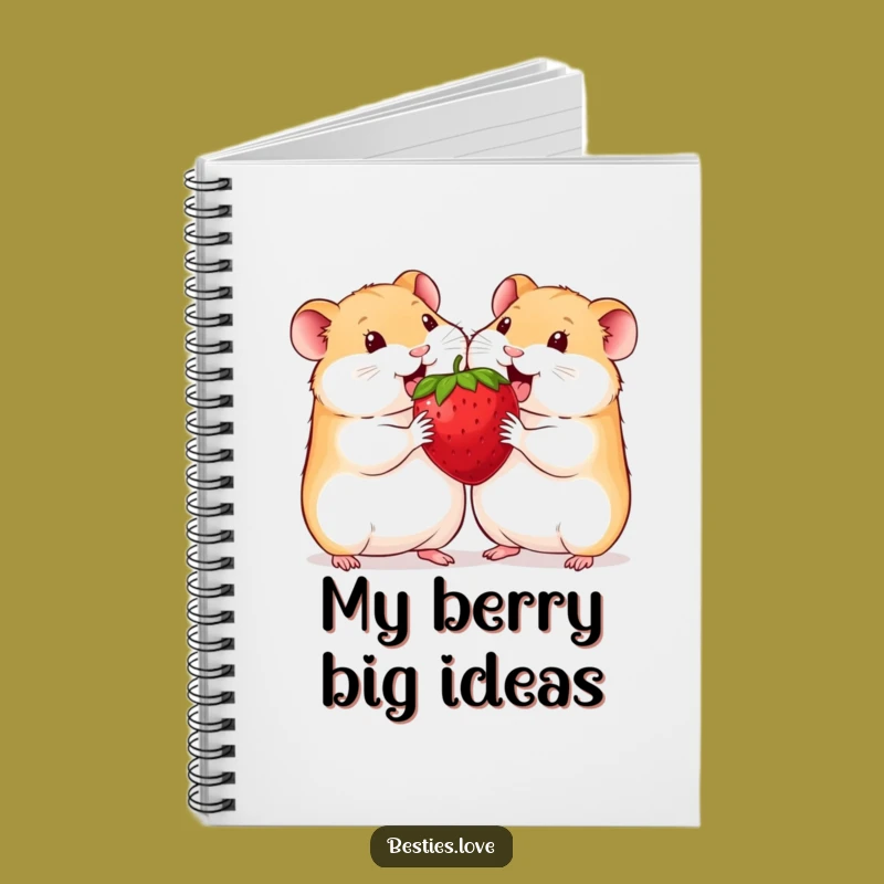 Funny Hamster Notebook: Jot Down Ideas with Two Friends & a Giant Strawberry