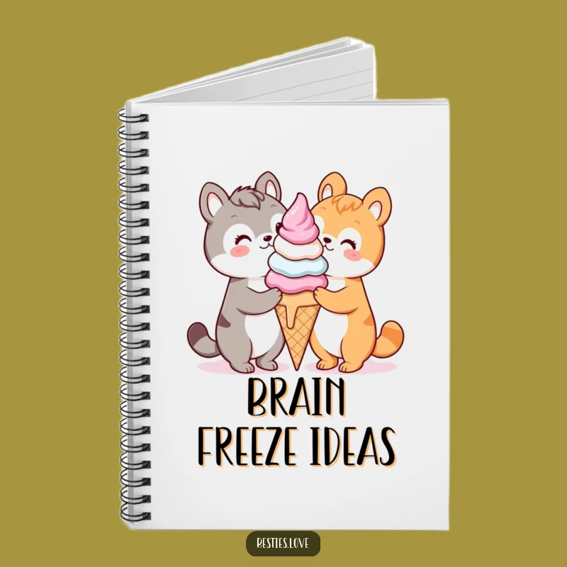 Funny Kawaii Ice Cream Notebook, Sweet Journal Gift