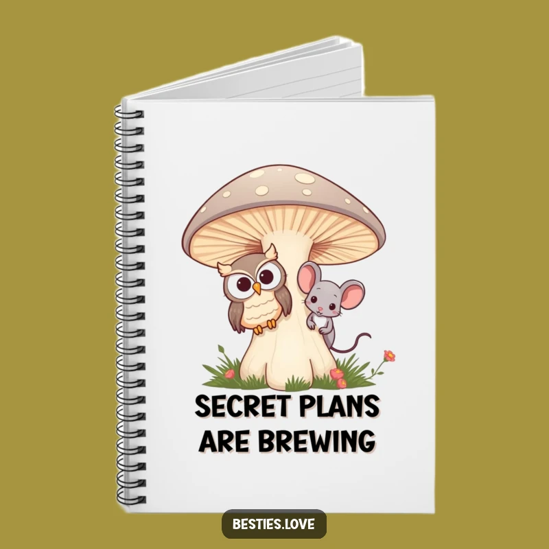 Funny Owl & Mouse Notebook - Jot Down Ideas with Woodland Friends