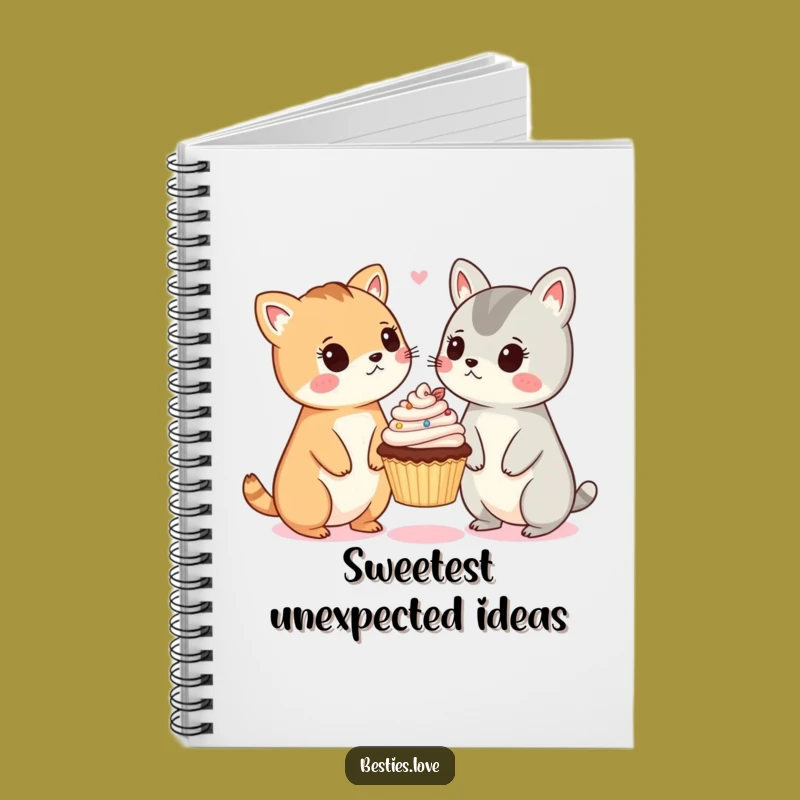 Funny Surprised Animals Cupcake Notebook - Capture Your Thoughts