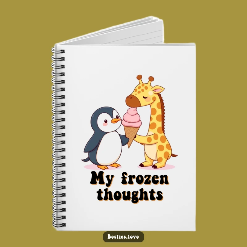 Funny Sweet Treat Notebook: Jot Down Sweets with Giraffe & Penguin, Perfect Funny Gift