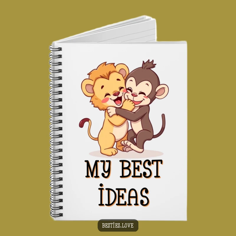 Funny Wild Pals Notebook: Jot Down Adventures with Lion Cub & Monkey, Perfect Funny Gift