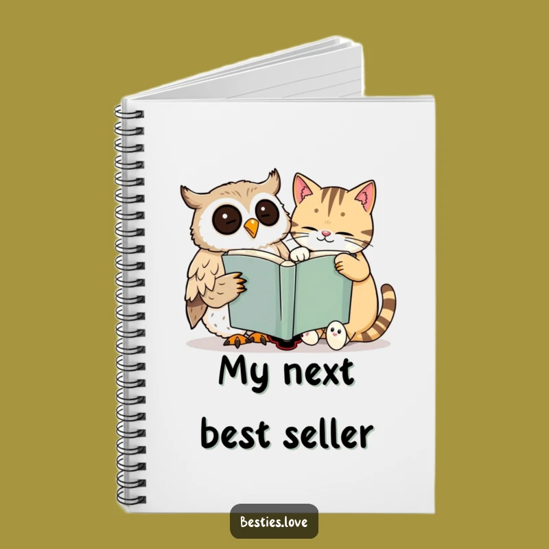 Funny Owl & Cat Notebook: Jot Down Thoughts from a Large Book