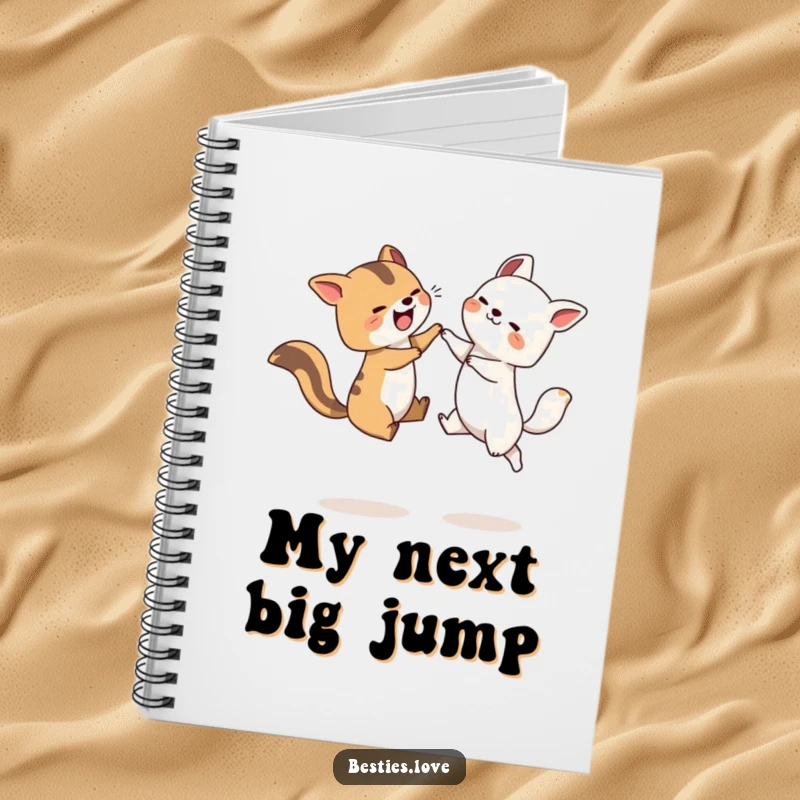 Funny Leapfrog Animals Notebook with two playful creatures leaping, ideal for capturing notes and doodles with a touch of humor.