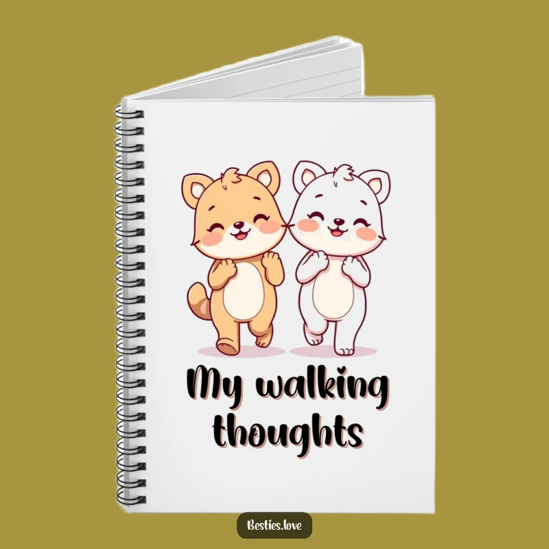 Funny Kawaii Friendship Paws Notebook, Joyful Journal