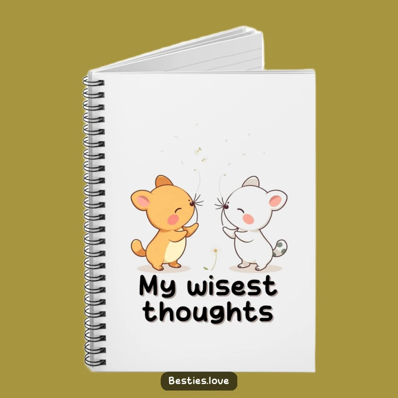 Funny Dandelion Wishes Animals Notebook - Whimsical Journal Gift