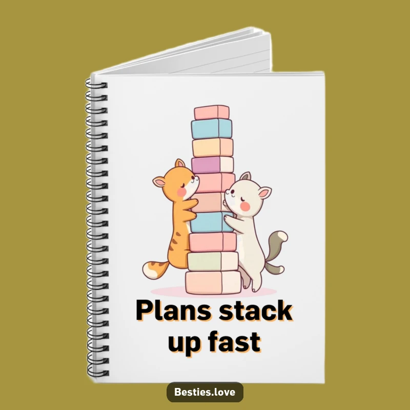Funny Bestie Block Tower Notebook, Animal Pals Journal, Perfect Funny Gift