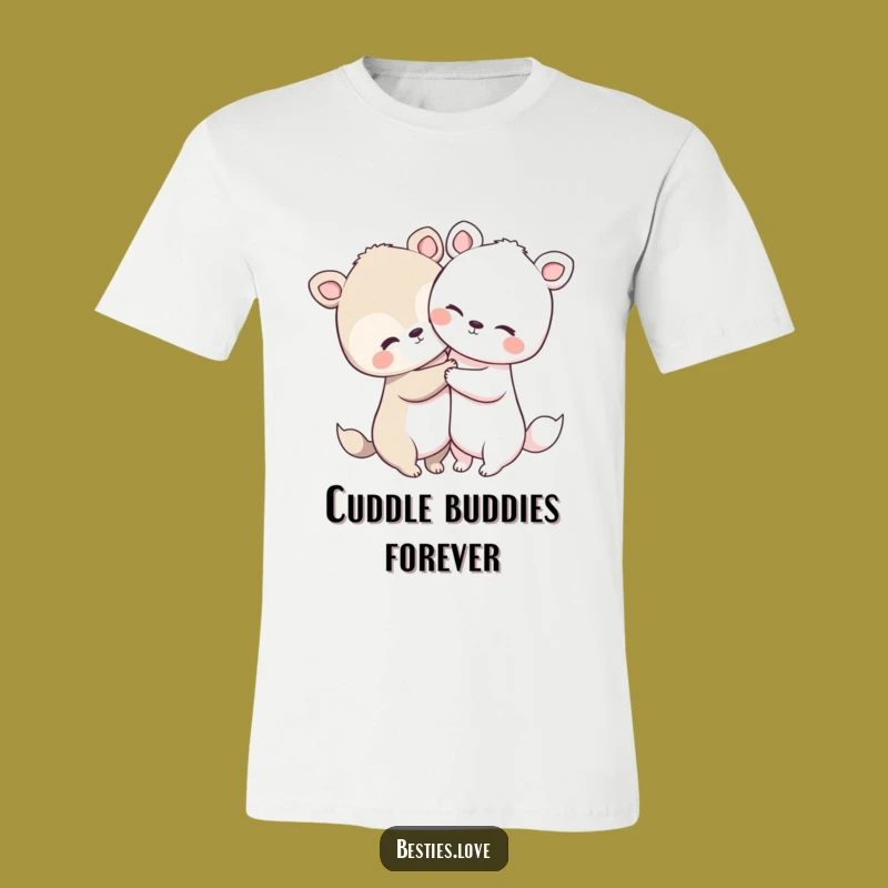 Funny Animal Hug T-Shirt: Cute Duo Embrace, Cozy Funny Gift for Couples